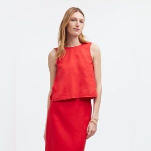 Madewell Tie-Back Scoopneck Top in 100% Linen